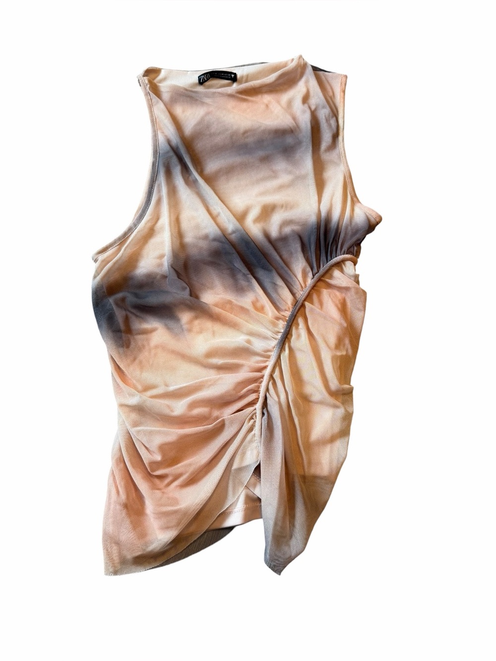 Zara Asymmetrical Ruched Tank Top